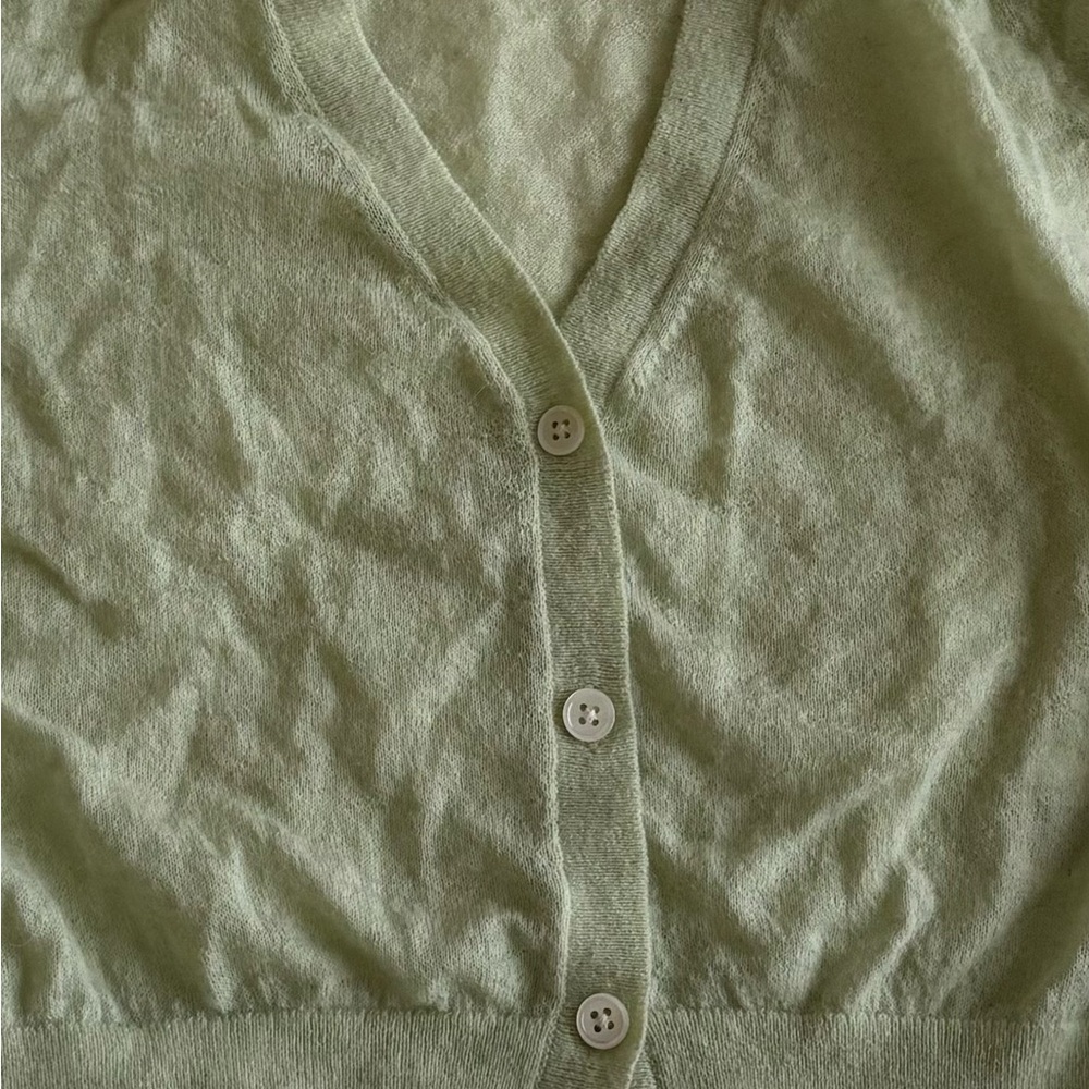 Everlane The Featherweight Alpaca Cardigan Small Green - Picture 12 of 12